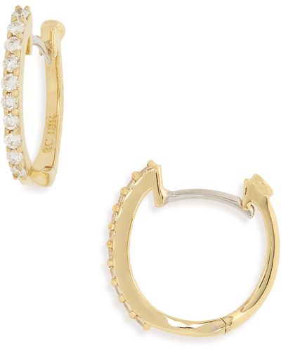 Roberto Coin Diamond Hoop Earrings - Metallic