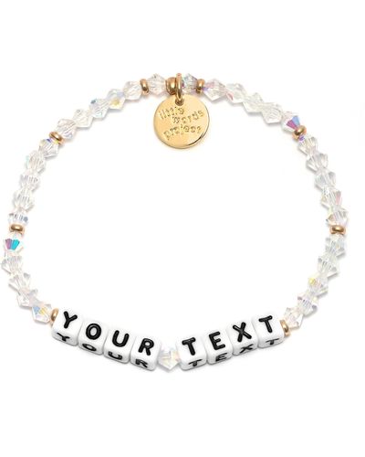 Little Words Project Crystal Custom Beaded Stretch Bracelet At Nordstrom - White