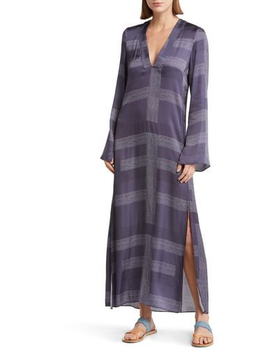 lemlem Theodora Long Sleeve Maxi Dress - Purple