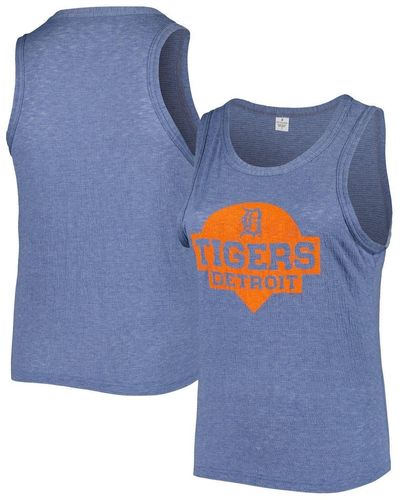 Soft As A Grape Navy Houston Astros Plus Size High Neck Tri-Blend Tank Top