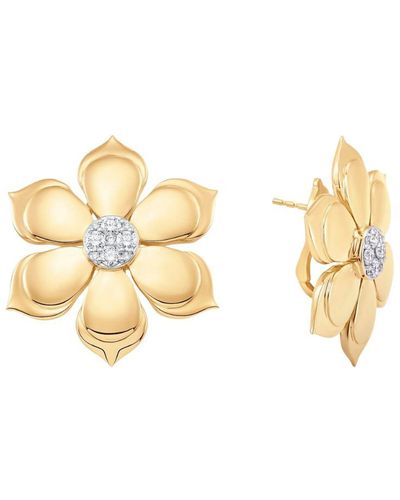 Sara Weinstock Lierre Diamond Flower Stud Earrings - Metallic