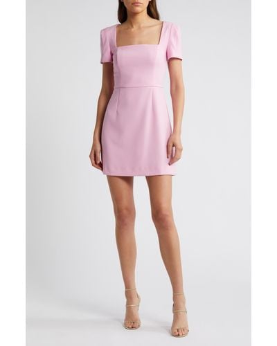 French Connection Whisper Short Sleeve Sheath Dress - Pink