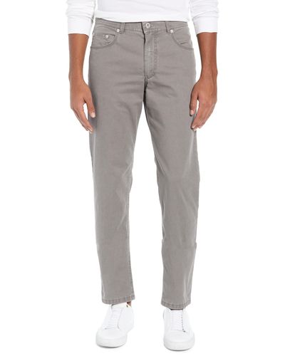Brax Ice Straight Leg Cotton Twill Five-pocket Pants - Gray