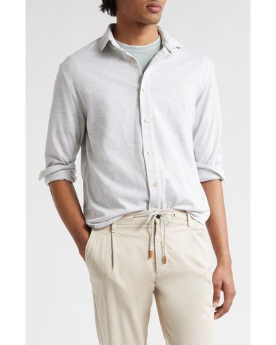 Eleventy Dandy Jersey Button-up Shirt - White