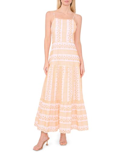 Cece Eyelet & Embroidery Maxi Dress - Pink