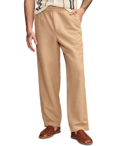 Lucky Brand Pull-on Linen & Cotton Chinos - Natural