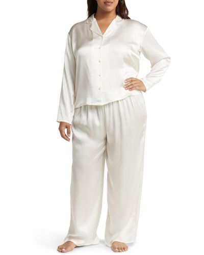 Nordstrom Washable Silk Pajamas - White