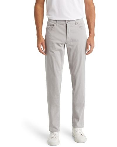 Brax Cooper Fancy Stretch Cotton Twill Pants - Gray