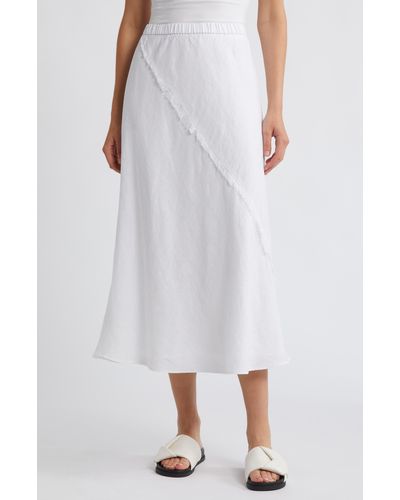 DKNY Linen Maxi Skirt - White