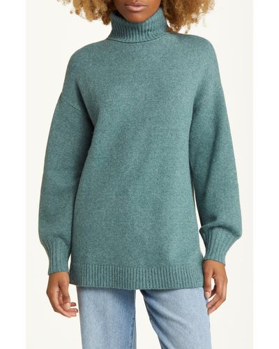 BP. Oversize Turtleneck Sweater - Green