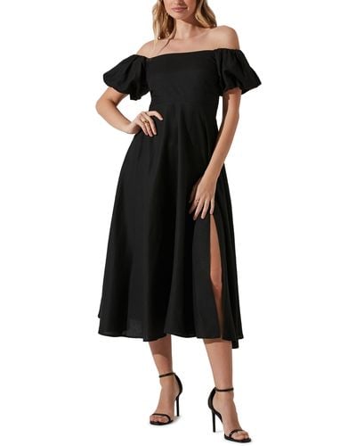 Astr Off The Shoulder A-line Dress - Black