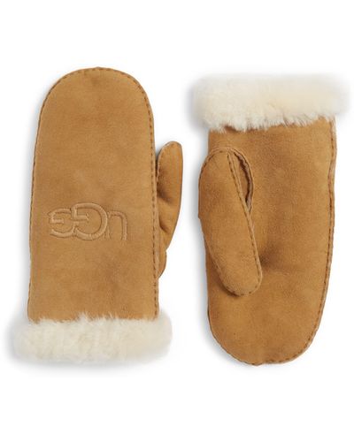 UGG ugg(r) Genuine Shearling Lined Mittens - White