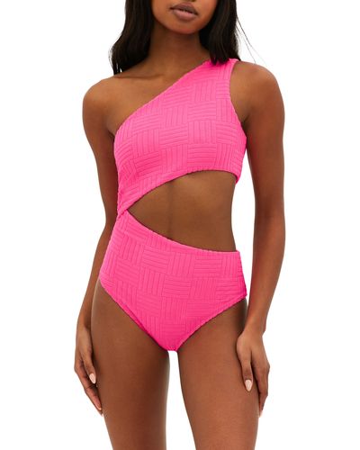 Beach Riot Celine Cutout One-shoulder One-piece Swimsuit - Pink