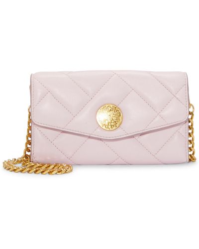 Vince Camuto Kisho Quilted Leather Wallet On A Chain - Pink