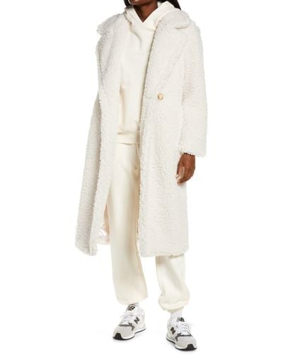 UGG ugg(r) Gertrude Double Breasted Teddy Coat - White