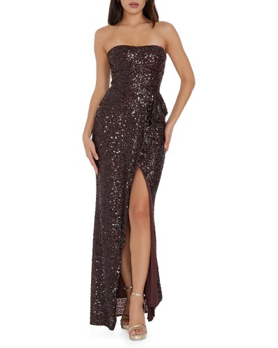 Dress the Population Kai Strapless Sequin Gown - Multicolor