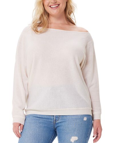 Minnie Rose One-shoulder Cotton & Cashmere Sweater - White