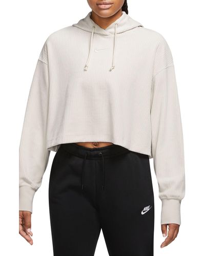 Nike Sportswear Velour Crop Hoodie - White