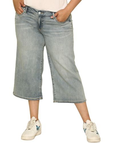 Slink Jeans Crop Wide Leg Jeans - Gray