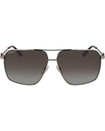 Ferragamo 62mm Oversize Gradient Navigator Sunglasses - Green