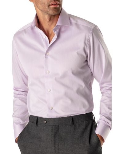 Eton Contemporary Fit Twill Dress Shirt - Purple