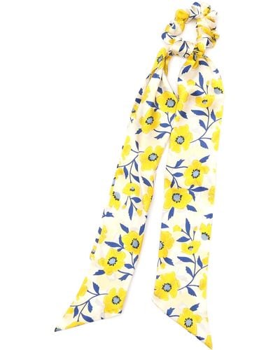 Kate Spade Sunshine Floral Silk Covertible Hair Tie - Yellow