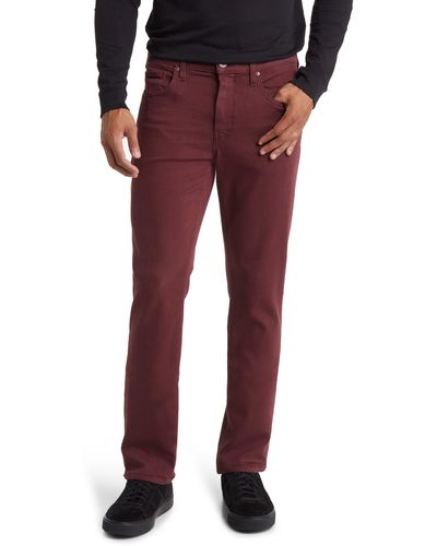 PAIGE Federal Transcend Slim Straight Leg Jeans - Red