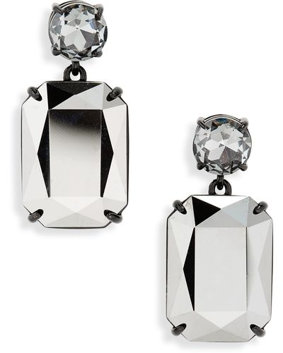 Carolina Herrera Riviera Crystal Drop Earrings - Metallic