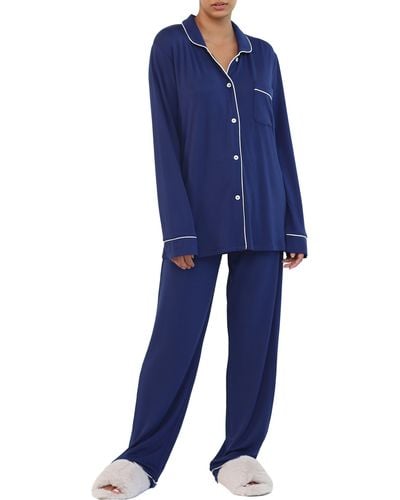 Papinelle Kate Long Sleeve Pajamas - Blue