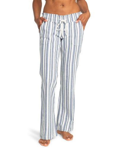 Roxy Oceanside Stripe Pants - Blue