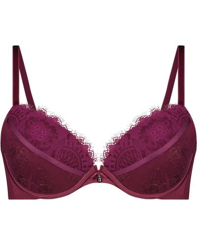 Hunkemoller X Nyakim Gatwech Evie Lace And Print Non Padded Plunge Bra In  Leopard Print-Multi