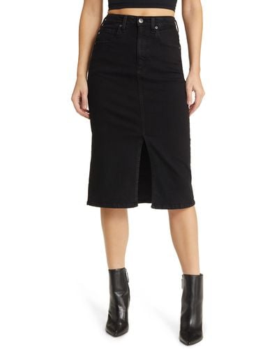AG Jeans Tefi Denim Pencil Skirt - Black