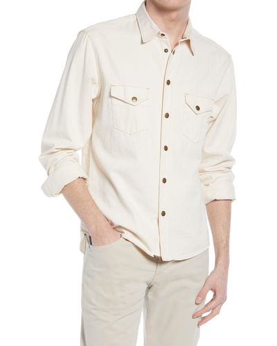 Billy Reid Organic Cotton Denim Button-up Shirt - White
