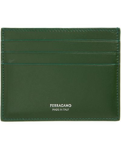 Ferragamo Leather Card Case - Green