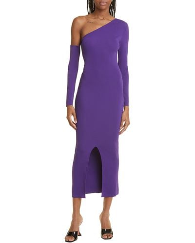 MOTHER OF ALL Federica One-shoulder Long Sleeve Body-con Dress - Purple