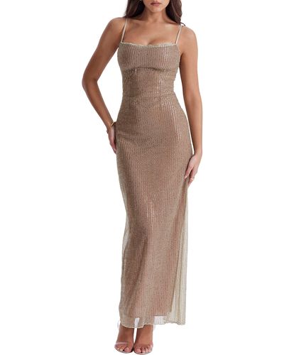 House Of Cb Alondra Cocktail Dress At Nordstrom - Brown
