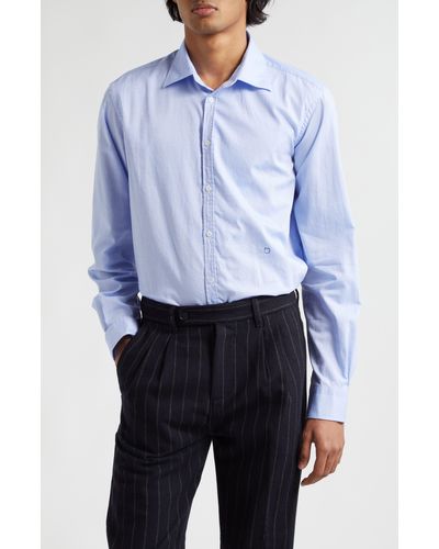 Massimo Alba Genova Cotton Oxford Button-up Shirt - Blue