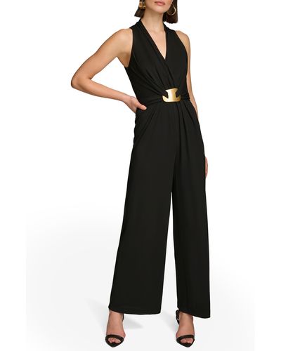 Donna Karan Belt Detail Sleeveless Jumpsuit - Black