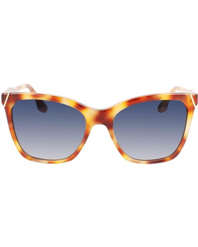 Victoria Beckham Guilloché 56mm Gradient Rectangular Sunglasses - Blue