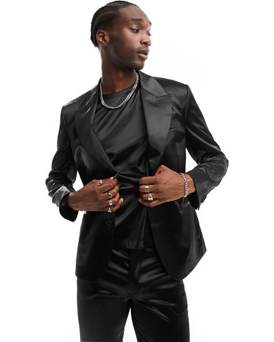 ASOS Slim Fit Suit Jacket in Black for Men