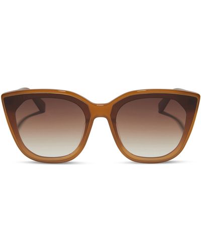 DIFF Gjelina 65mm Oversize Gradient Round Sunglasses - Brown