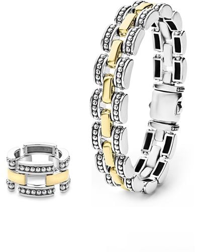 Lagos Link Ring & Bracelet Set - White