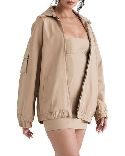House Of Cb Cami Oversize Track Jacket - Natural