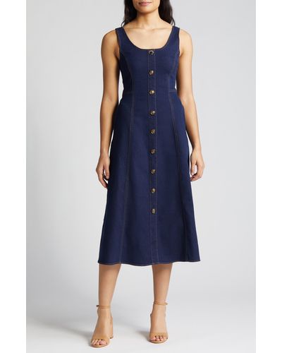 Anne Klein Denim A-line Dress - Blue