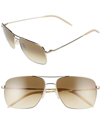 Oliver Peoples Clifton 58mm Aviator Sunglasses - White