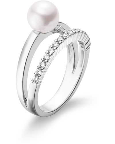 Mikimoto Akoya Cultured Pearl & Diamond Ring - Multicolor