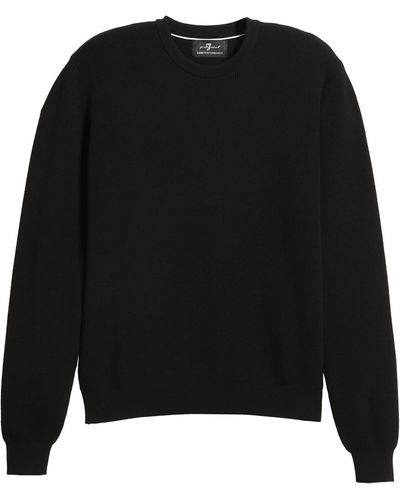 7 For All Mankind Luxe Performance Plus Crewneck Sweater - Black