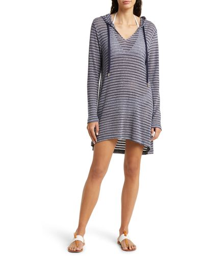 La Blanca Hooded Cover-up Tunic - Gray