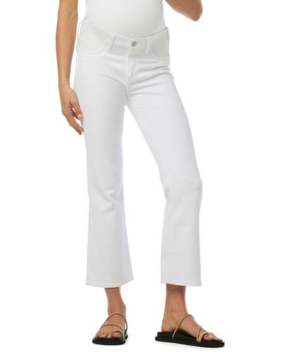 Joe's The Icon Mid Rise Crop Bootcut Maternity Jeans - White