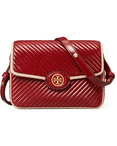 Tory Burch Robinson Quilted Leather Shoulder Bag - Red